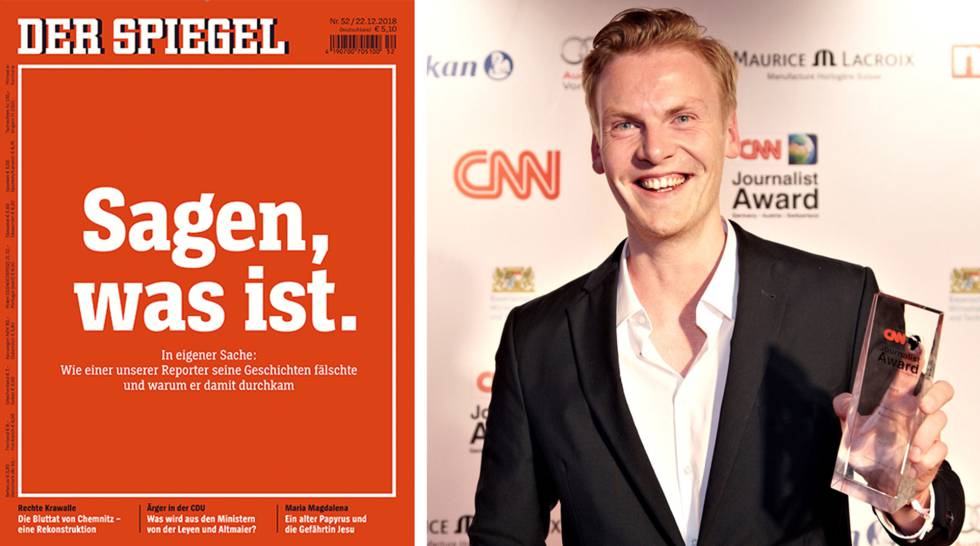 Portada del número de 'Der Spiegel' en el que se relata el fraude. El titular es una frase del fundador de la revista: 